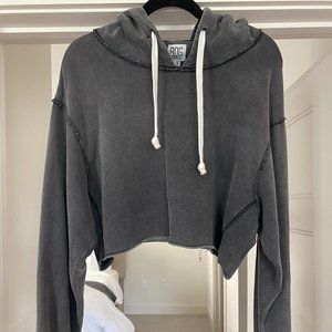 Urban Outfitters Gray Cropped Hoodie